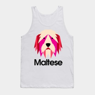 Maltese Dog Pink Dog Owner Vintage Funny 1980s Eighties Tank Top